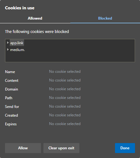 Block all cookies